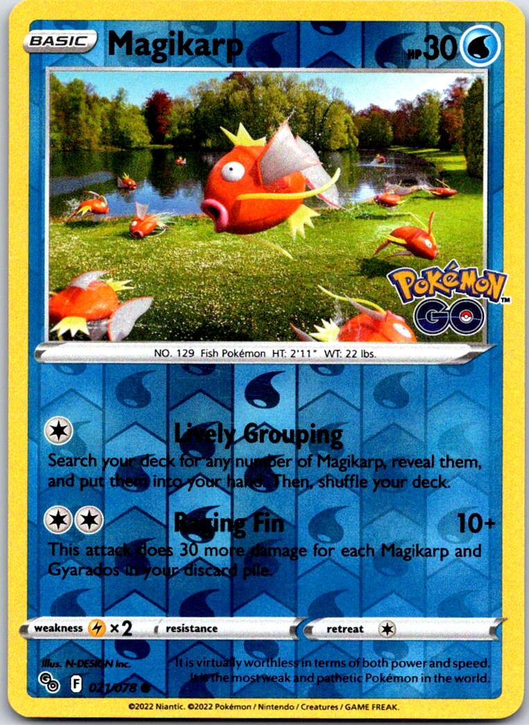 Magikarp - 021/078 - Reverse Holo - POKEMON GO - Pokemon - Common | AA119-12