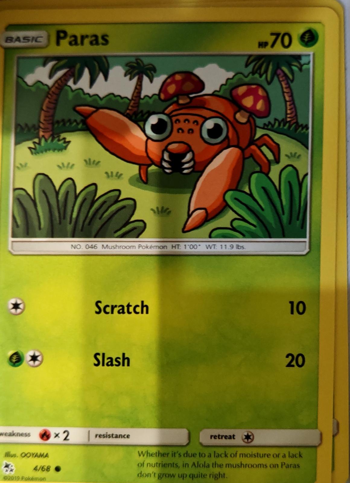 Paras - 4/68 - - HIDDEN FATES - Pokemon - Common | AA71-3