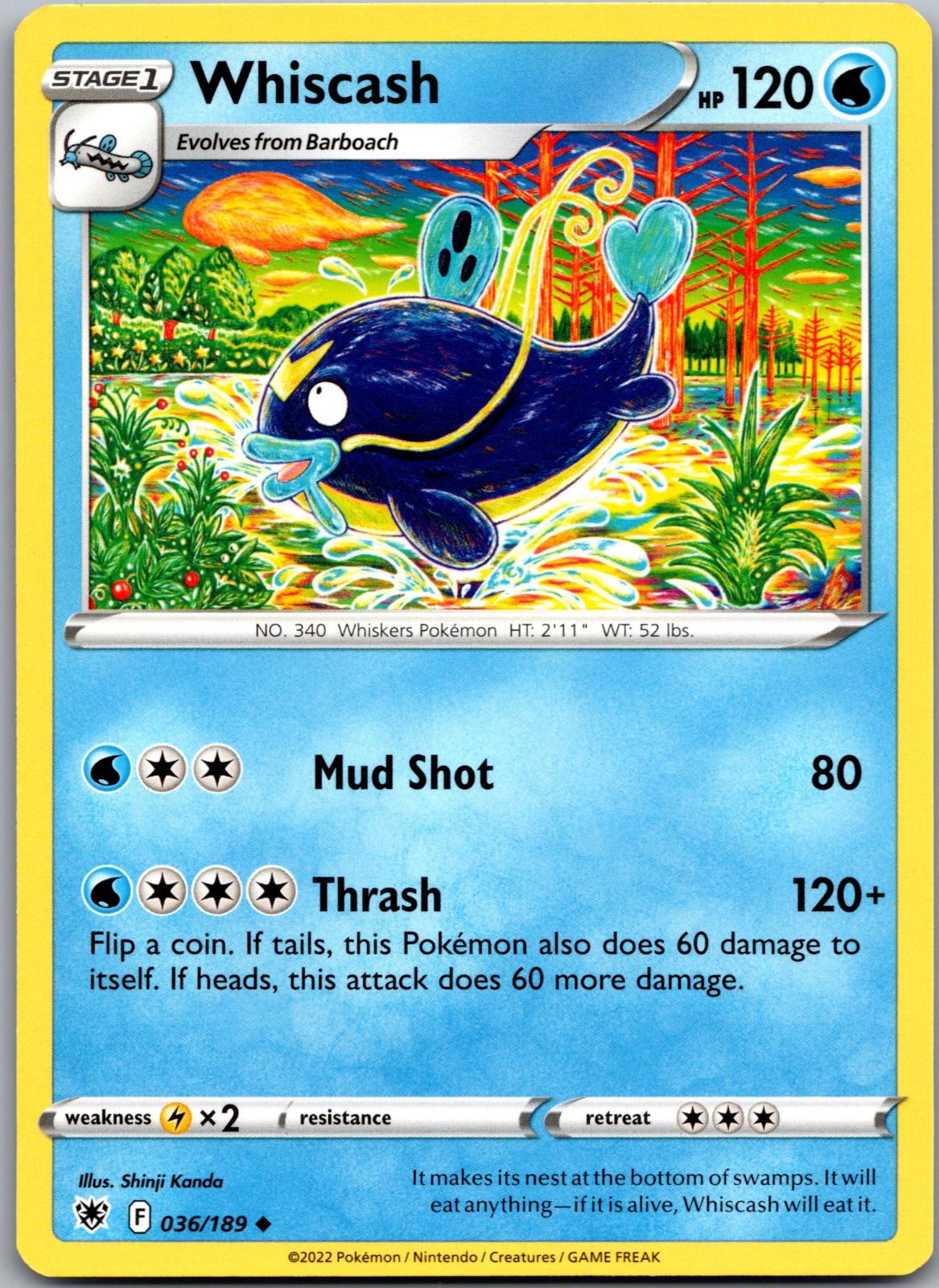 Whiscash - 036/189 - - ASTRAL RADIANCE - Pokemon - Uncommon | AA89-35