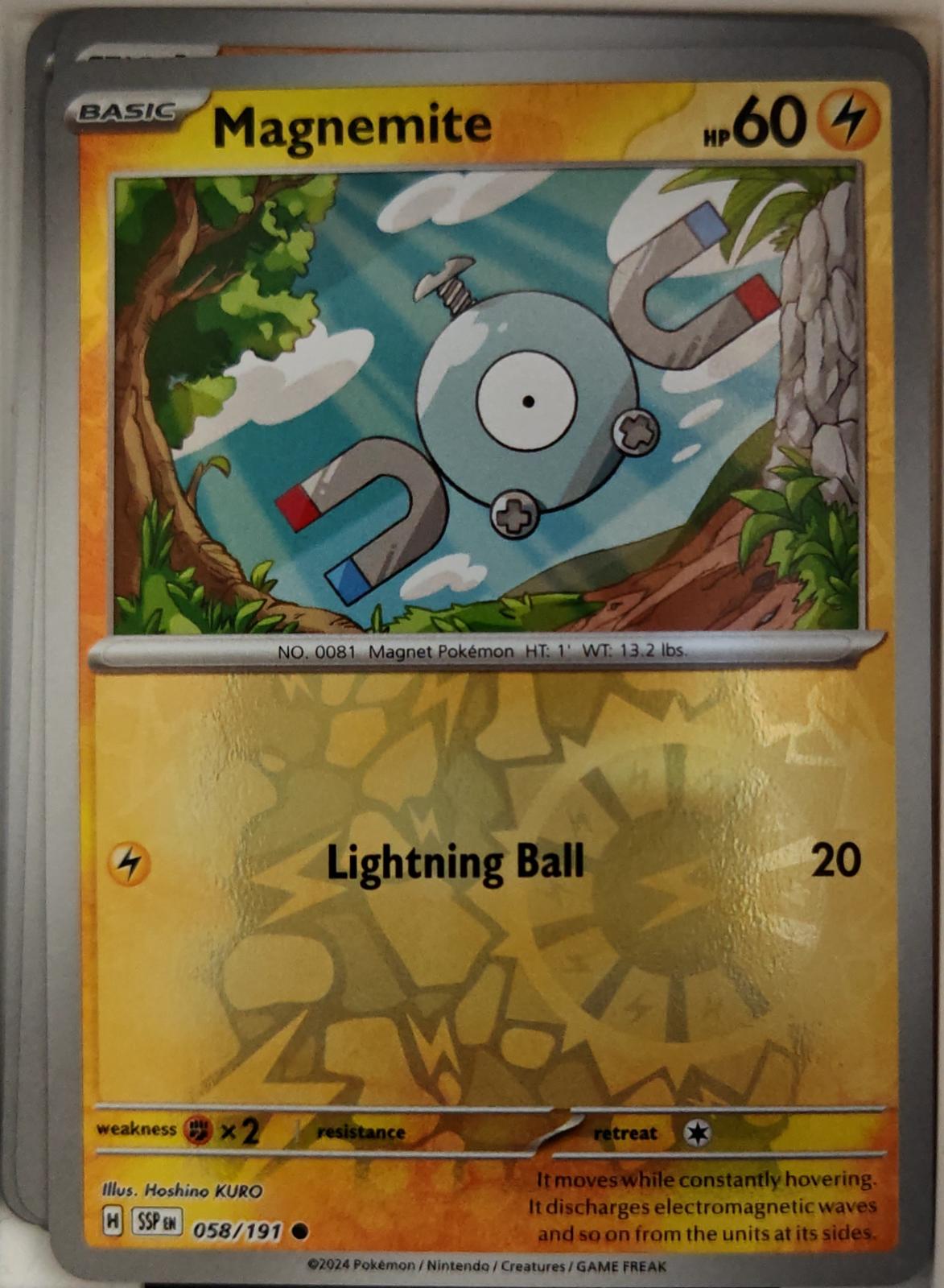 Magnemite - 058/191 - Reverse Holo - SURGING SPARKS - Pokemon - Common | AA19-9