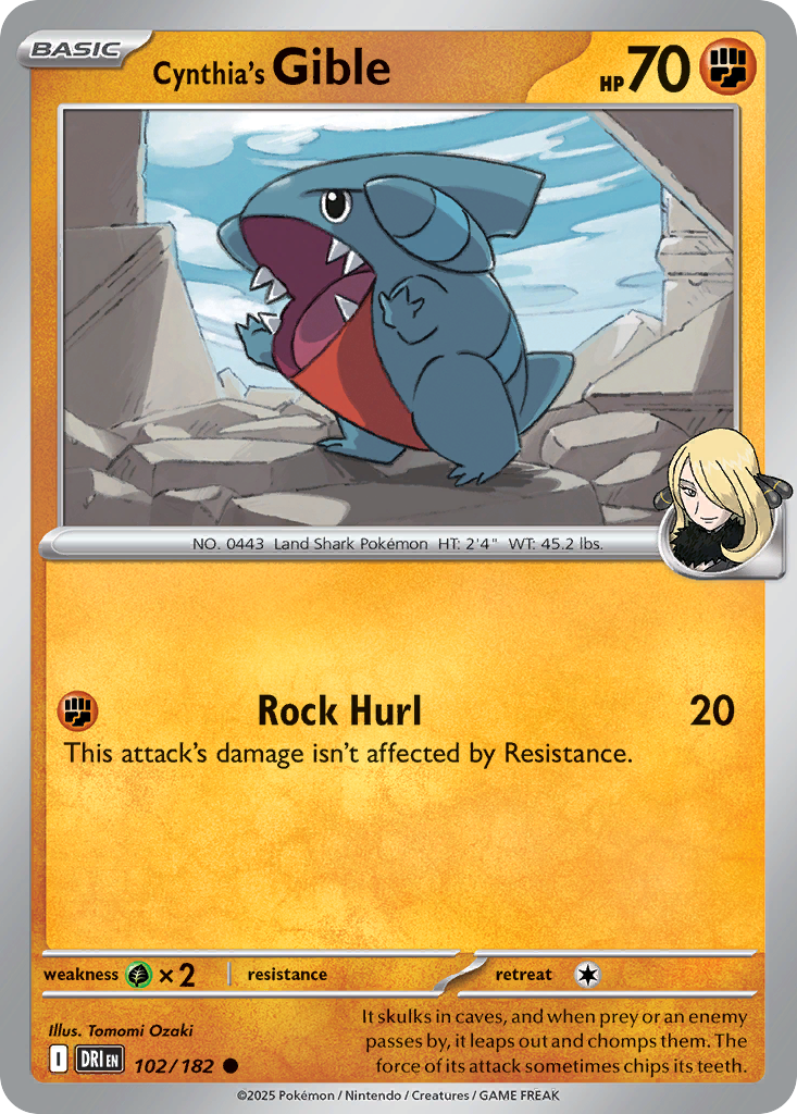 Cynthia's Gible - 102/182 - - DESTINED RIVALS - Pokemon - Common | AA20-75
