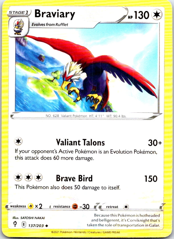 Braviary - 137/203 - - EVOLVING SKIES - Pokemon - Uncommon | AC06-11