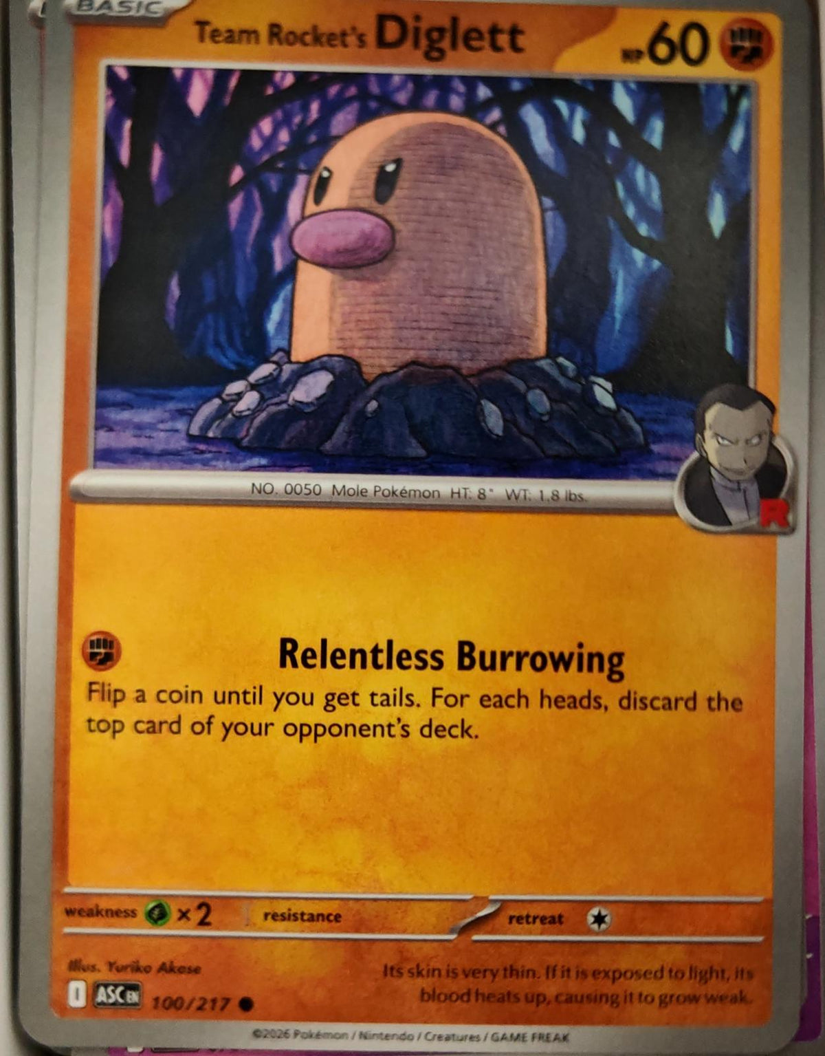 Team Rocket's Diglett - 100/217 - - ASCENDED HEROES - Pokemon - Common | AA11-68