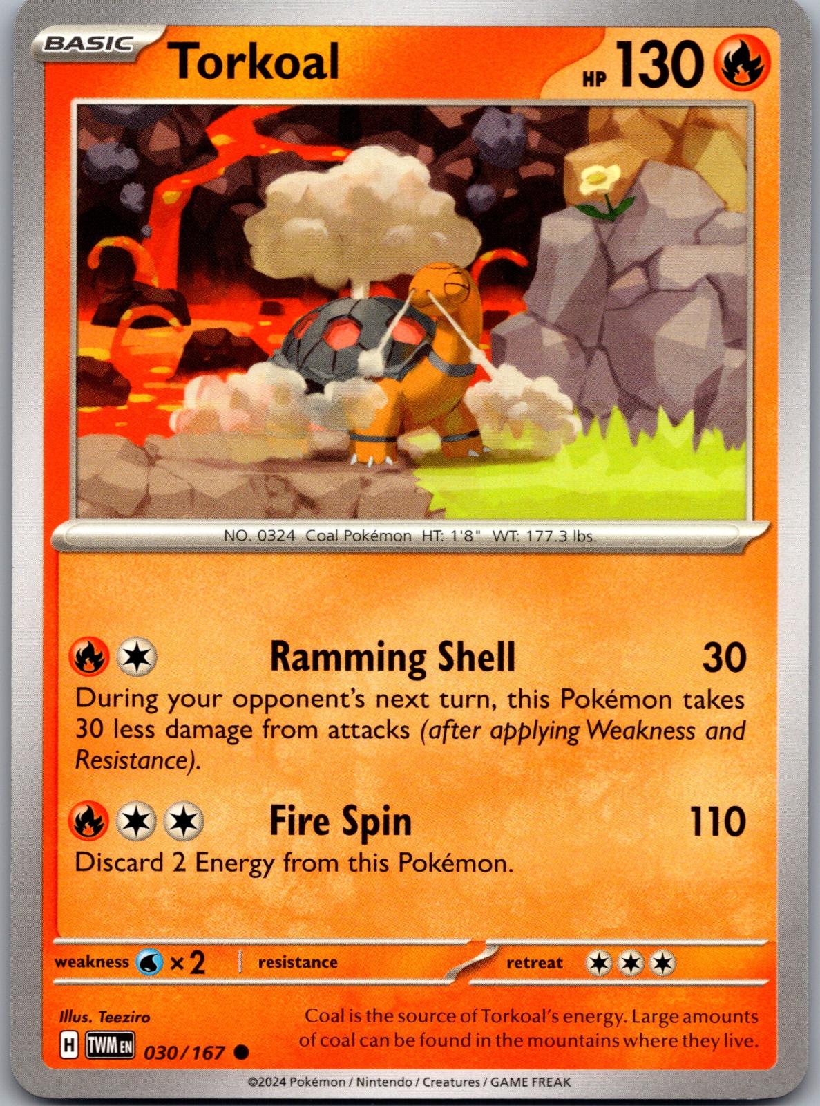Torkoal - 030/167 - - TWILIGHT MASQUERADE - Pokemon - Common | AA86-34