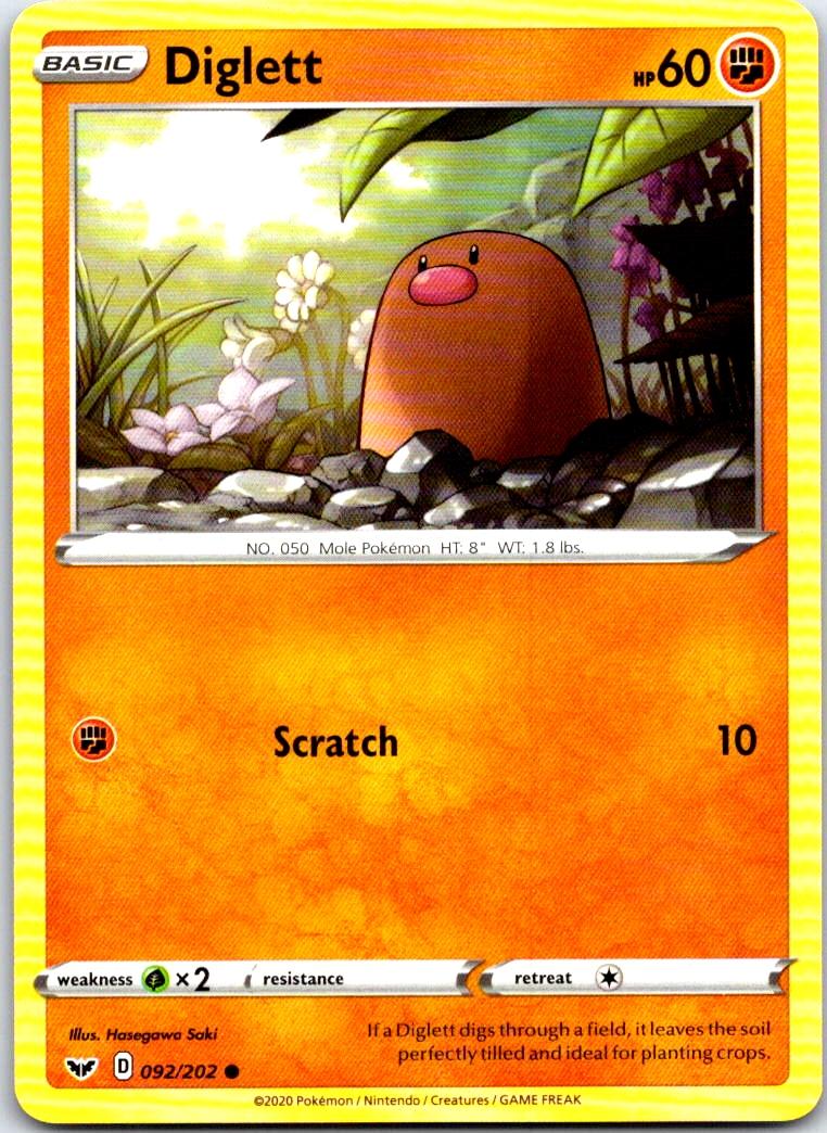 Diglett - 092/202 - - SWORD & SHIELD - Pokemon - Common | AB81-47