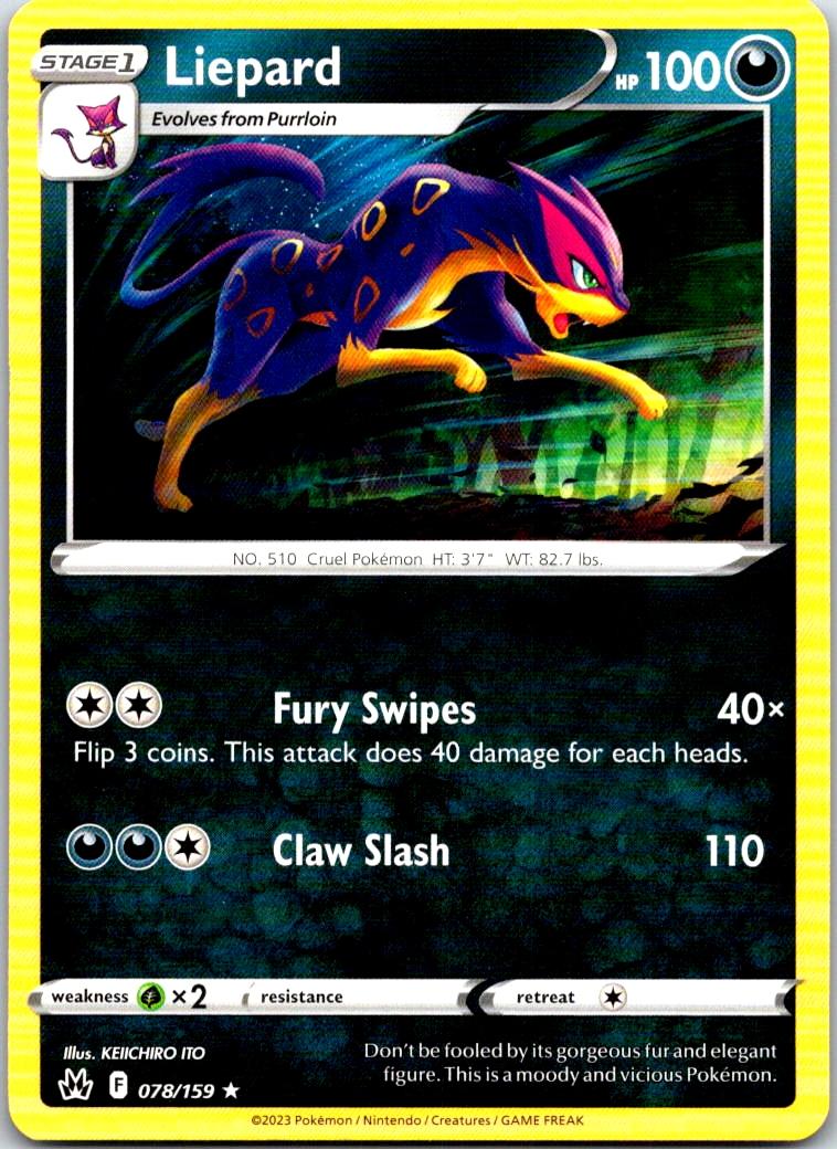 Liepard - 078/159 - - CROWN ZENITH - Pokemon - Rare | AA103-20