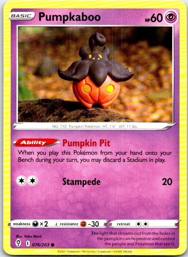 Pumpkaboo - 076/203 - - EVOLVING SKIES - Pokemon - Common | AB98-54
