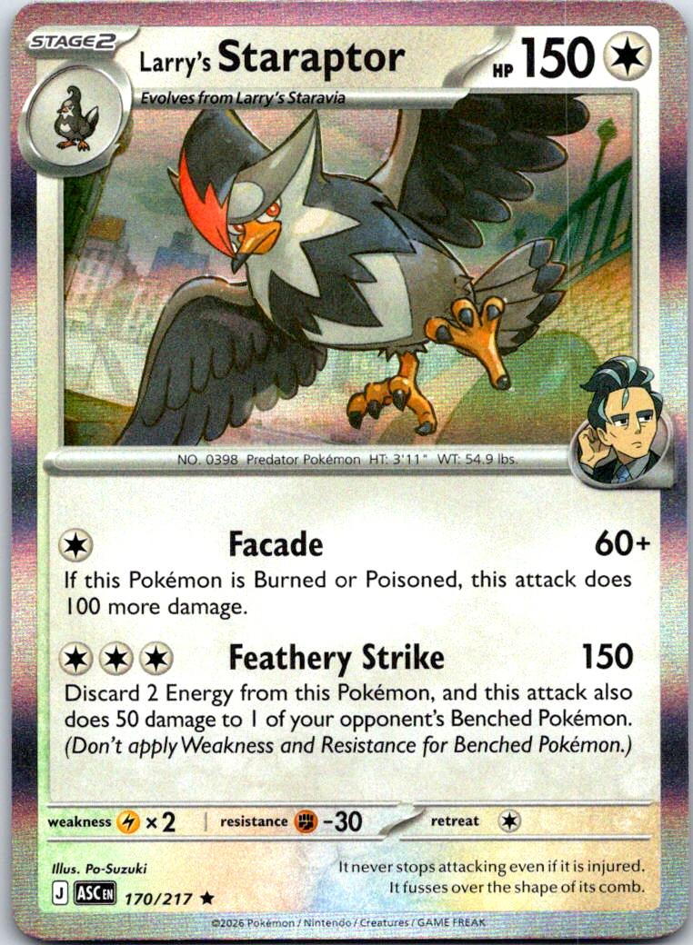Larry's Staraptor - 170/217 - Holo - ASCENDED HEROES - Pokemon - Rare | AB07-10