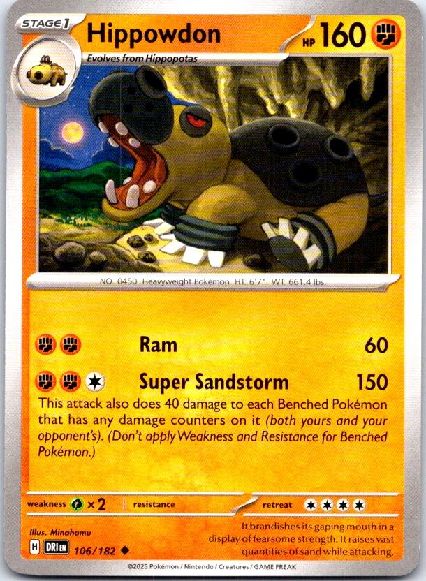 Hippowdon - 106/182 - - DESTINED RIVALS - Pokemon - Uncommon | AC07-14