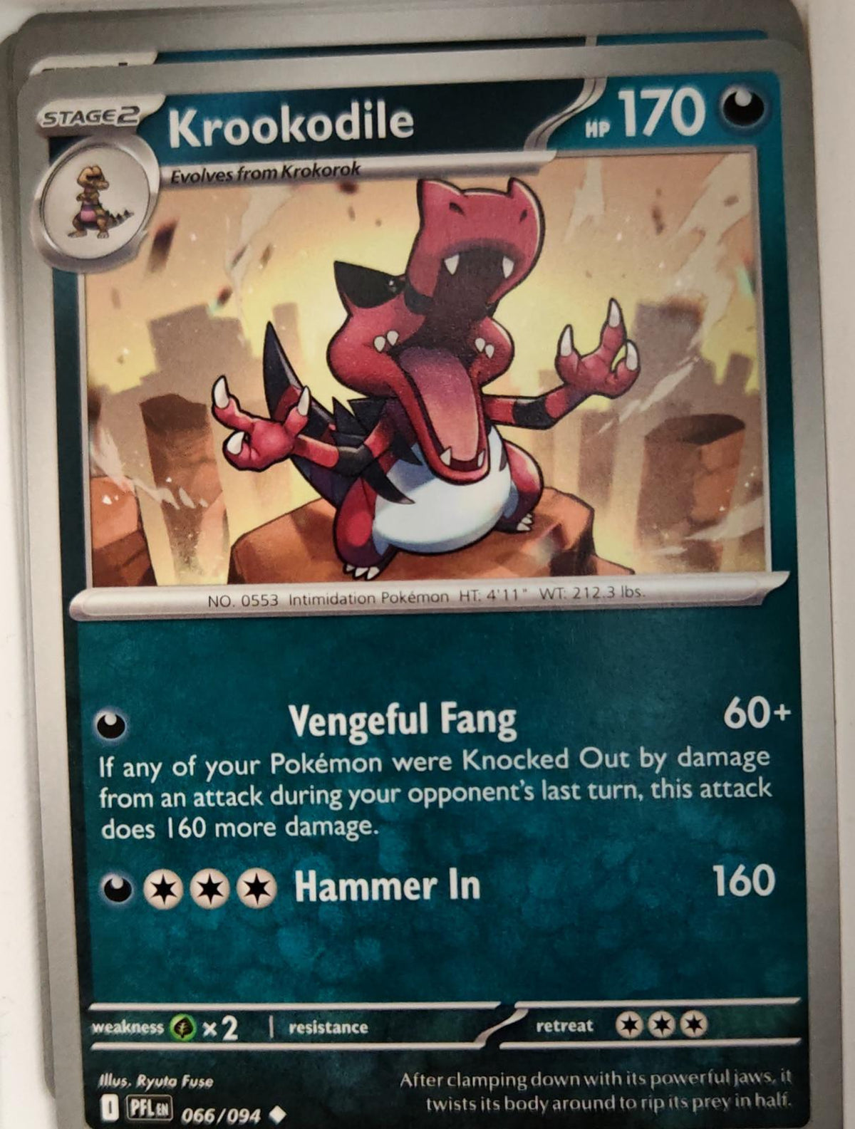 Krookodile - 066/094 - - PHANTASMAL FLAMES - Pokemon - Uncommon | AA12-5
