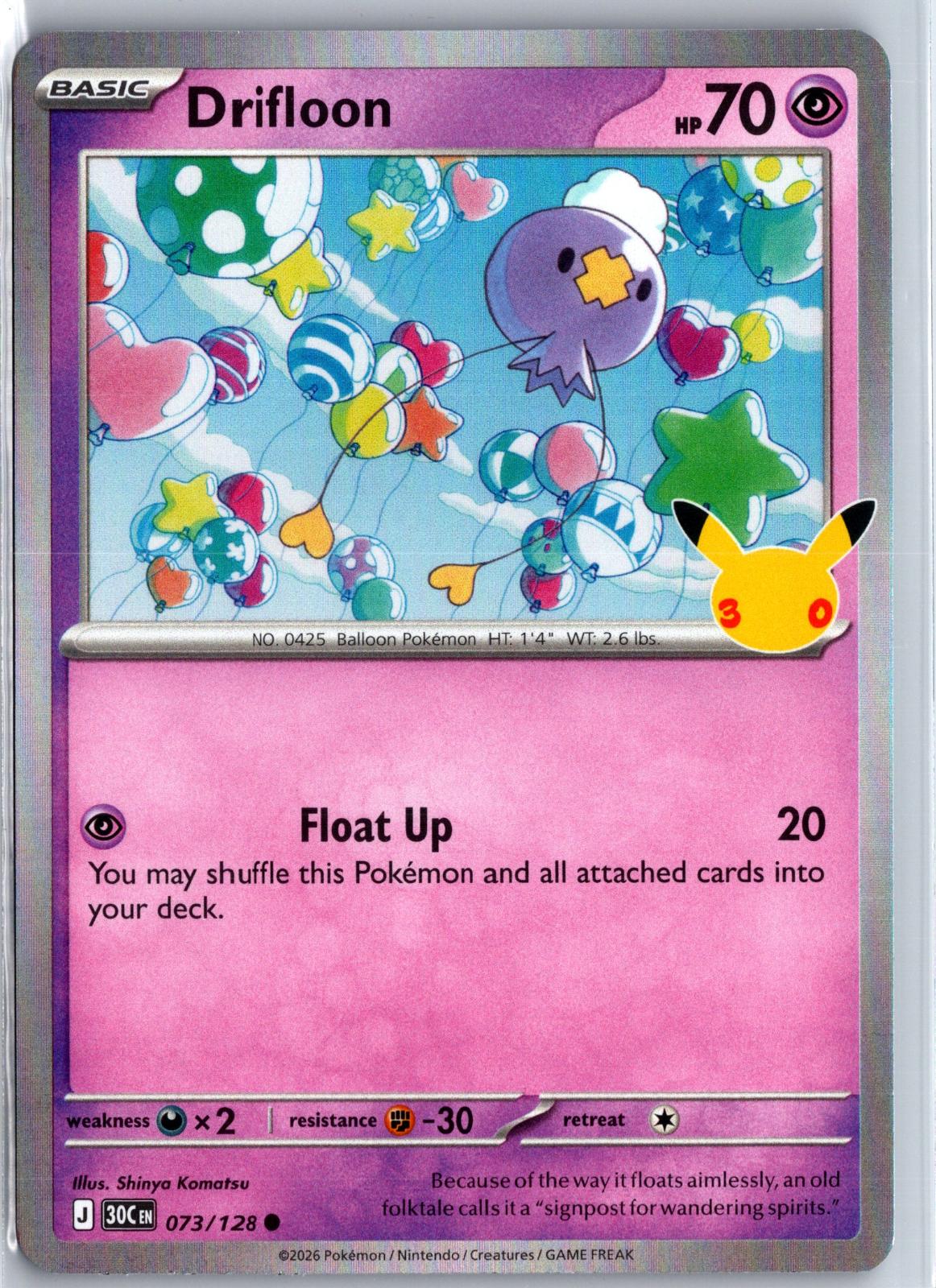 Drifloon - 073/128 - Holo - ME: 30TH CELEBRATION - Pokemon - Common | AA98-24