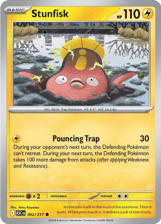Stunfisk - 062/217 - - ASCENDED HEROES - Pokemon - Common | AA43-56