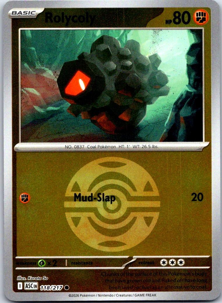 Rolycoly (Dusk Ball) - 118/217 - Reverse Holo - ASCENDED HEROES - Pokemon - | AB04-37