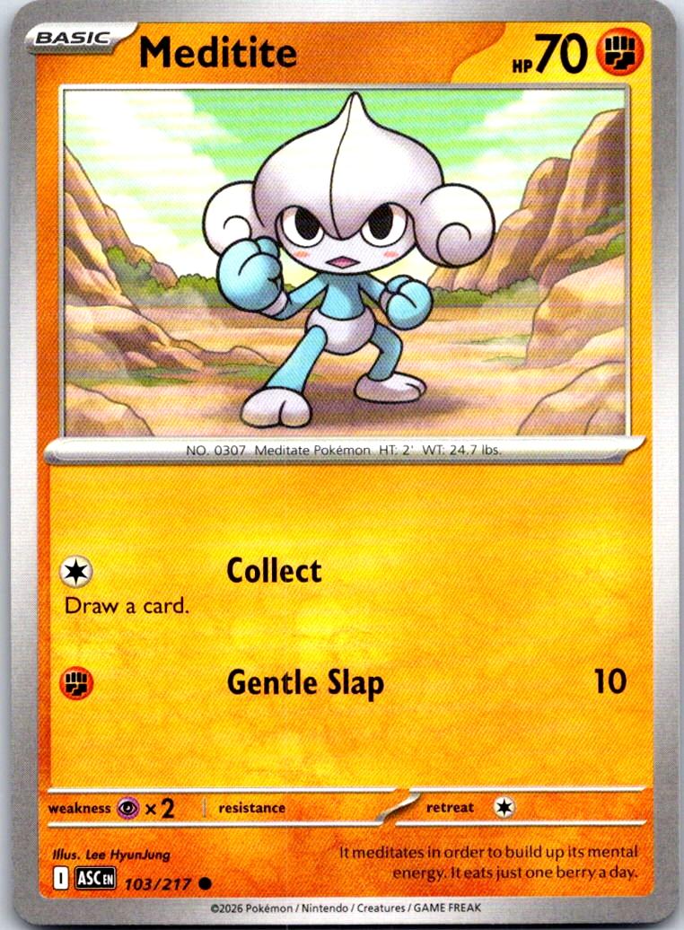 Meditite - 103/217 - - ASCENDED HEROES - Pokemon - Common | AA110-6