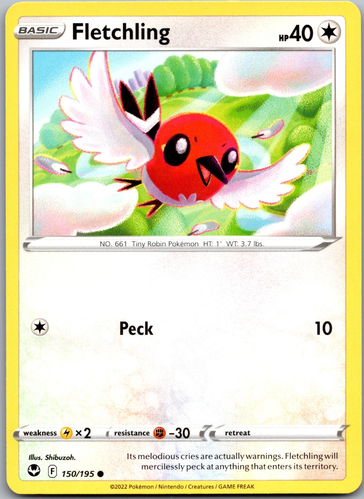 Fletchling - 150/195 - - SILVER TEMPEST - Pokemon - Common | AA91-17