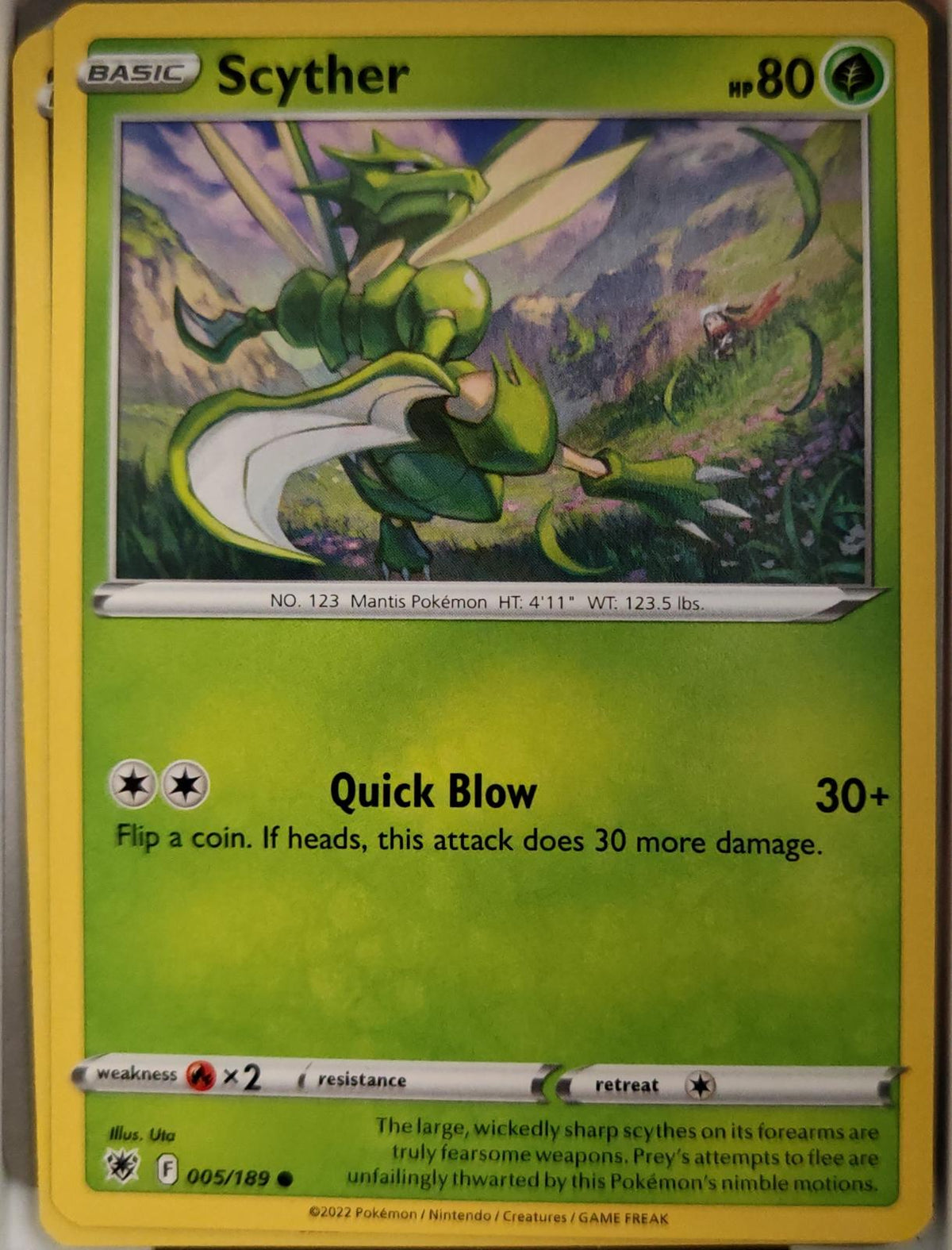 Scyther - 005/189 - - ASTRAL RADIANCE - Pokemon - Common | AA10-11