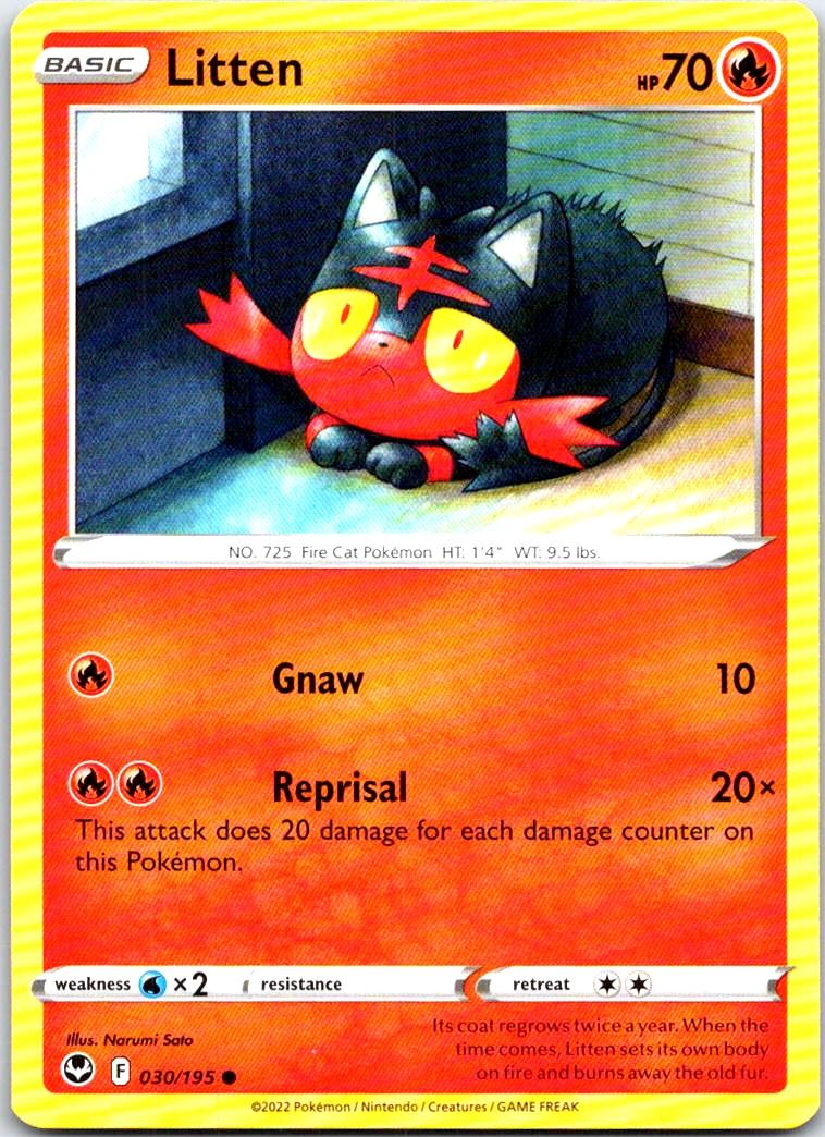 Litten - 030/195 - - SILVER TEMPEST - Pokemon - Common | AB49-19