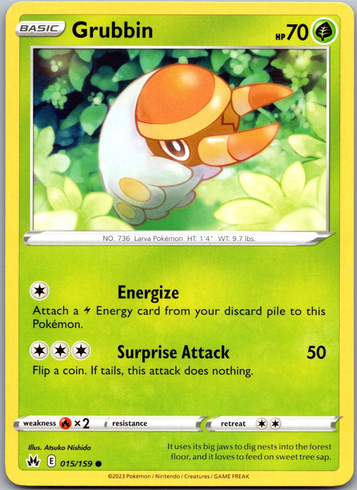 Grubbin - 015/159 - - CROWN ZENITH - Pokemon - Common | AA92-2