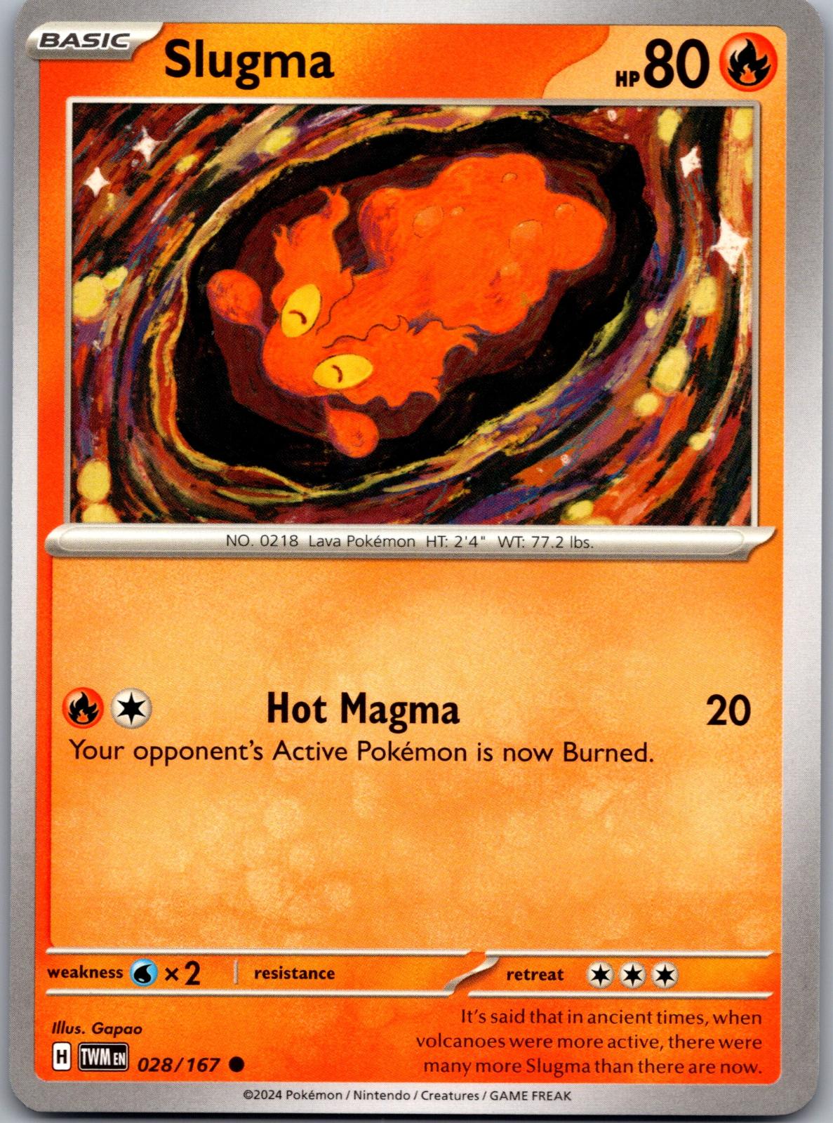 Slugma - 028/167 - - TWILIGHT MASQUERADE - Pokemon - Common | AA87-38