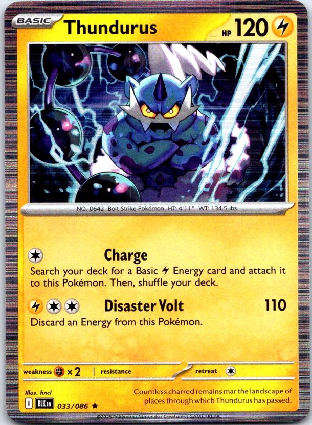 Thundurus - 033/086 - Holo - BLACK BOLT - Pokemon - Rare | AC01-30