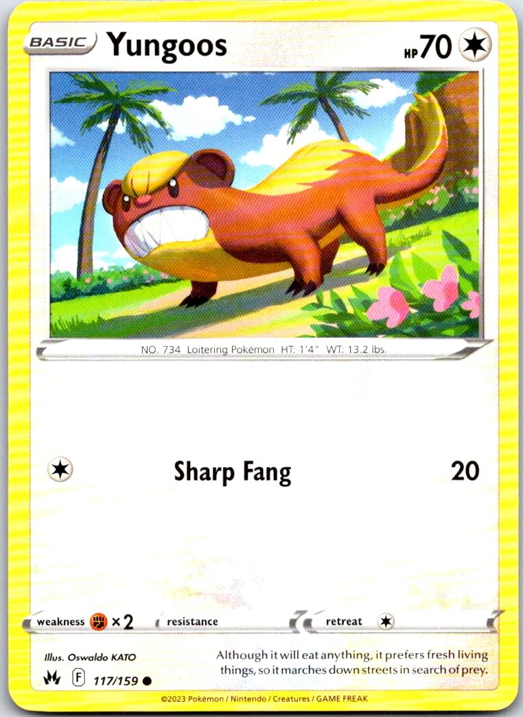 Yungoos - 117/159 - - CROWN ZENITH - Pokemon - Common | AA105-50