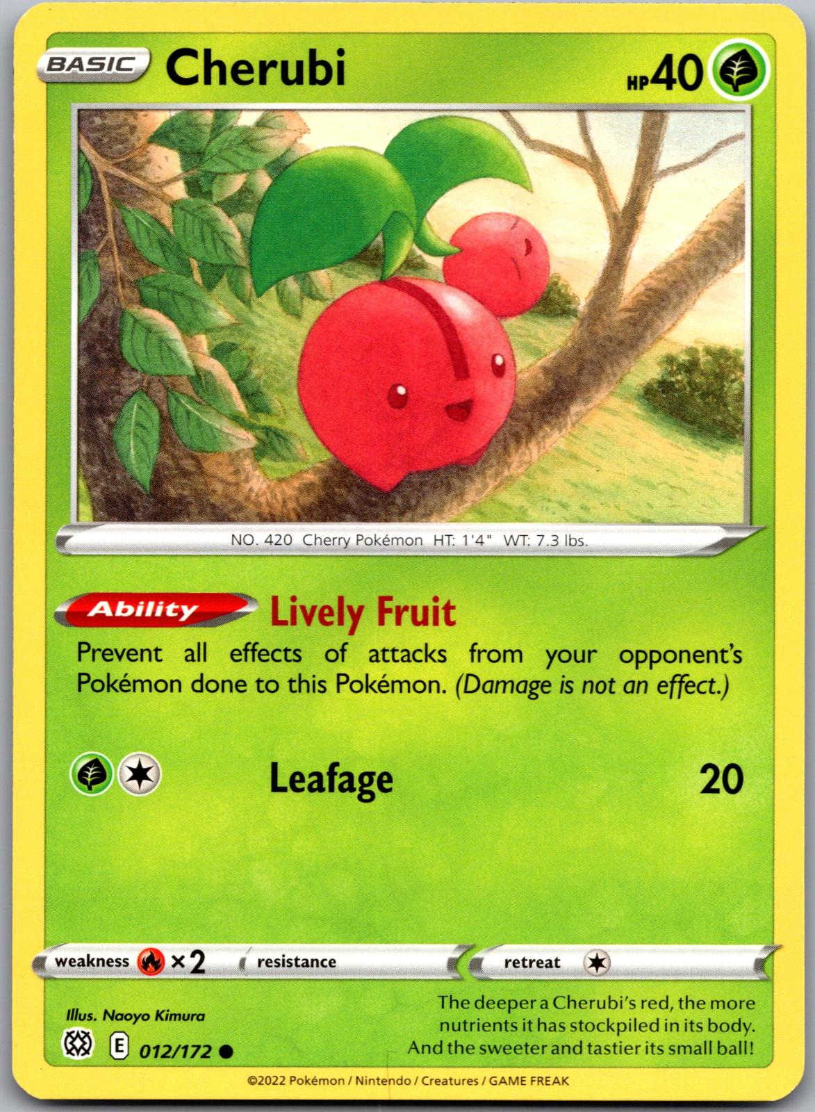 Cherubi - 012/172 - - BRILLIANT STARS - Pokemon - Common | AA89-45