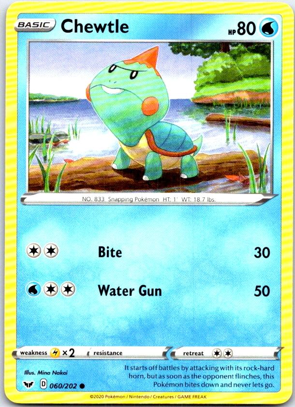 Chewtle - 060/202 - - SWORD & SHIELD - Pokemon - Common | AB98-33