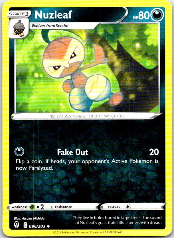 Nuzleaf - 096/203 - - EVOLVING SKIES - Pokemon - Uncommon | AC05-23