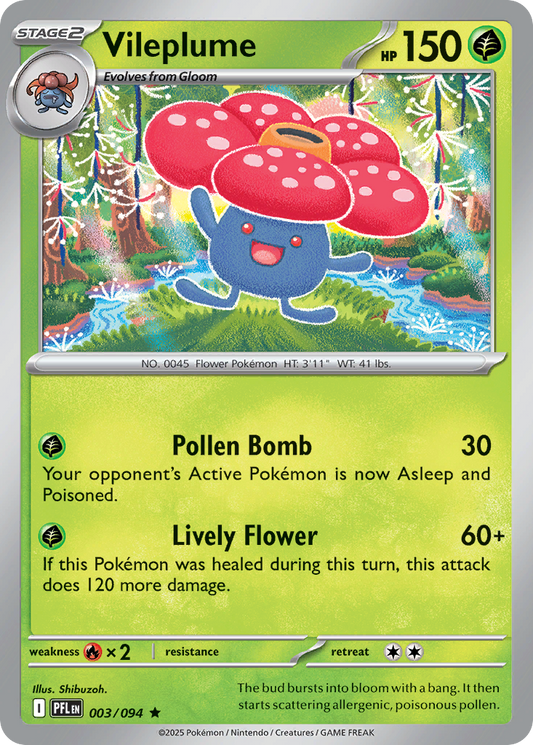 Vileplume - 003/094 - Holo - PHANTASMAL FLAMES - Pokemon - Rare | AA55-29
