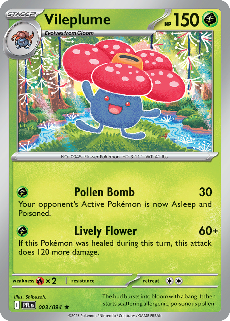 Vileplume - 003/094 - Holo - PHANTASMAL FLAMES - Pokemon - Rare | AA29-6