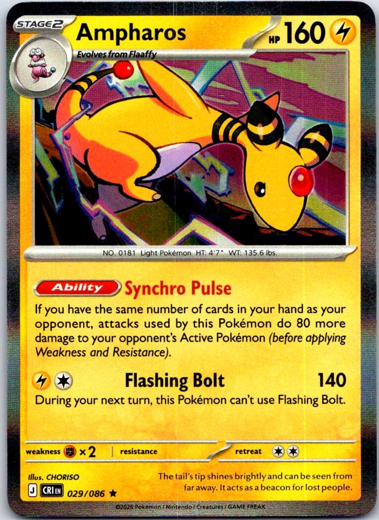 Ampharos - 029/086 - Holo - CHAOS RISING - Pokemon - Rare | AB08-44