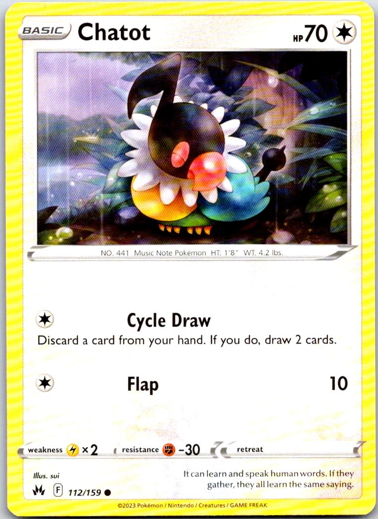 Chatot - 112/159 - - CROWN ZENITH - Pokemon - Common | AA105-33