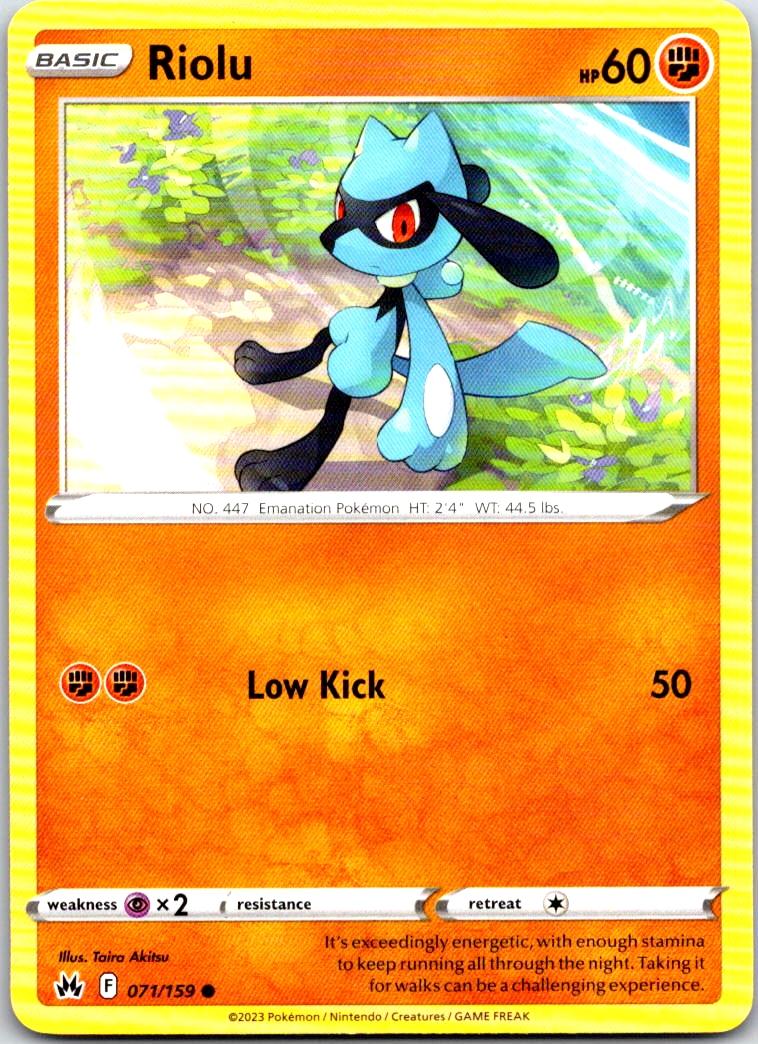 Riolu - 071/159 - - CROWN ZENITH - Pokemon - Common | AA104-28
