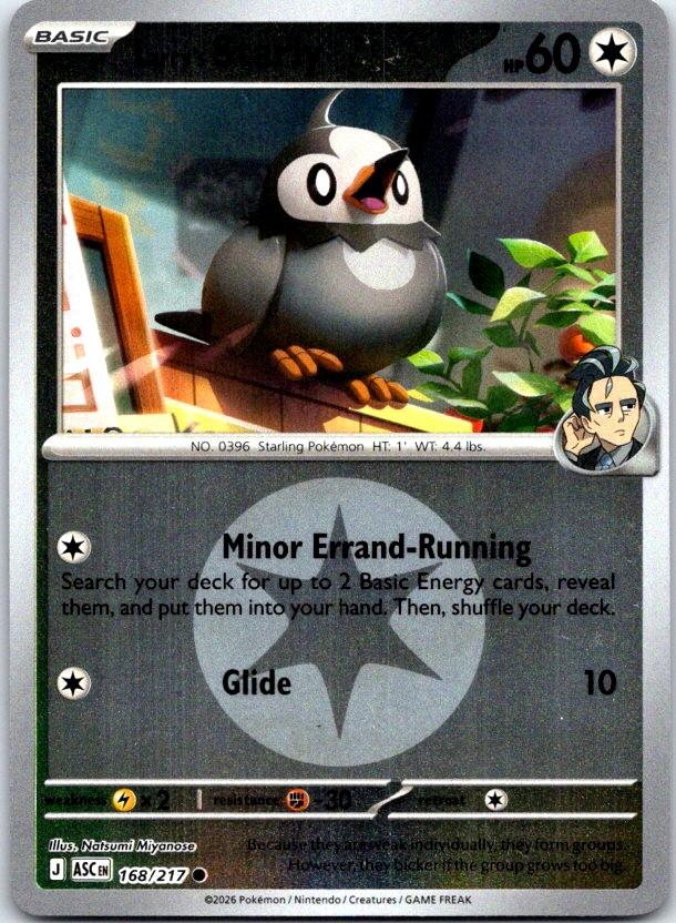 Larry's Starly (Energy Symbol Pattern) - 168/217 - Reverse Holo - ASCENDED HEROES - Pokemon - | AC27-10