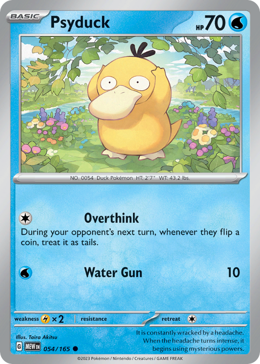 Psyduck - 054/165 - Reverse Holo - 151 - Pokemon - Common | AA61-43