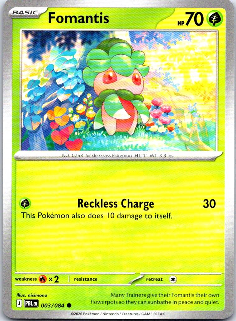 Fomantis - 003/084 - - PITCH BLACK - Pokemon - Common | AB27-18