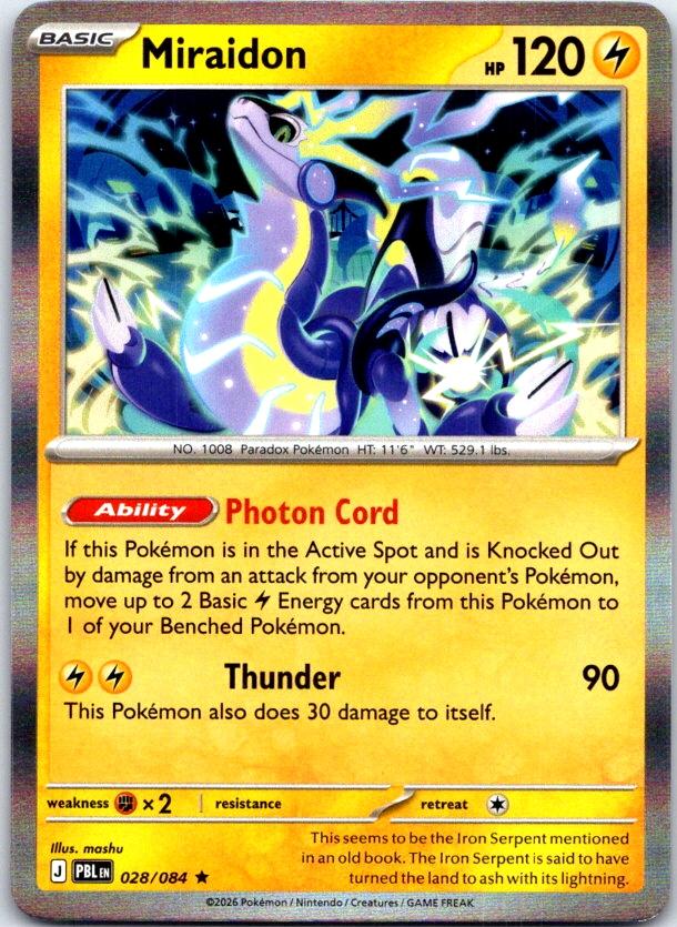 Miraidon - 028/084 - Holo - PITCH BLACK - Pokemon - Rare | AC01-36
