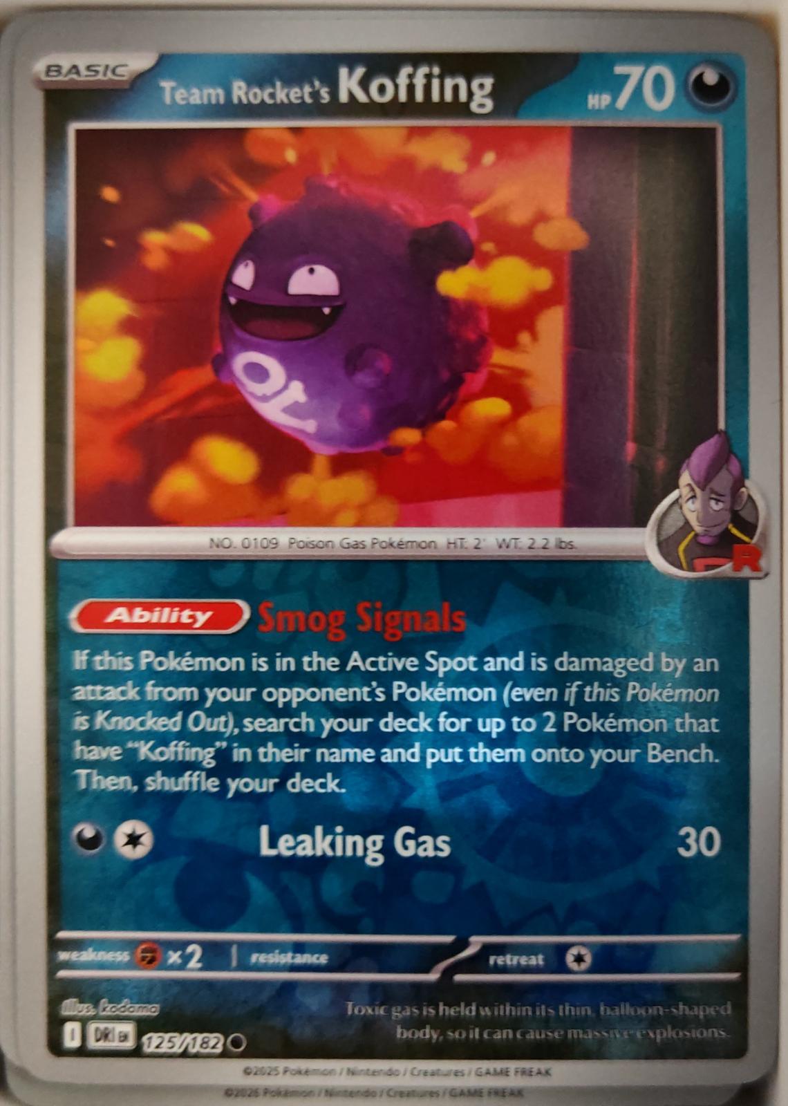 Team Rocket's Koffing - 125/182 - Reverse Holo - DESTINED RIVALS - Pokemon - | AA19-48