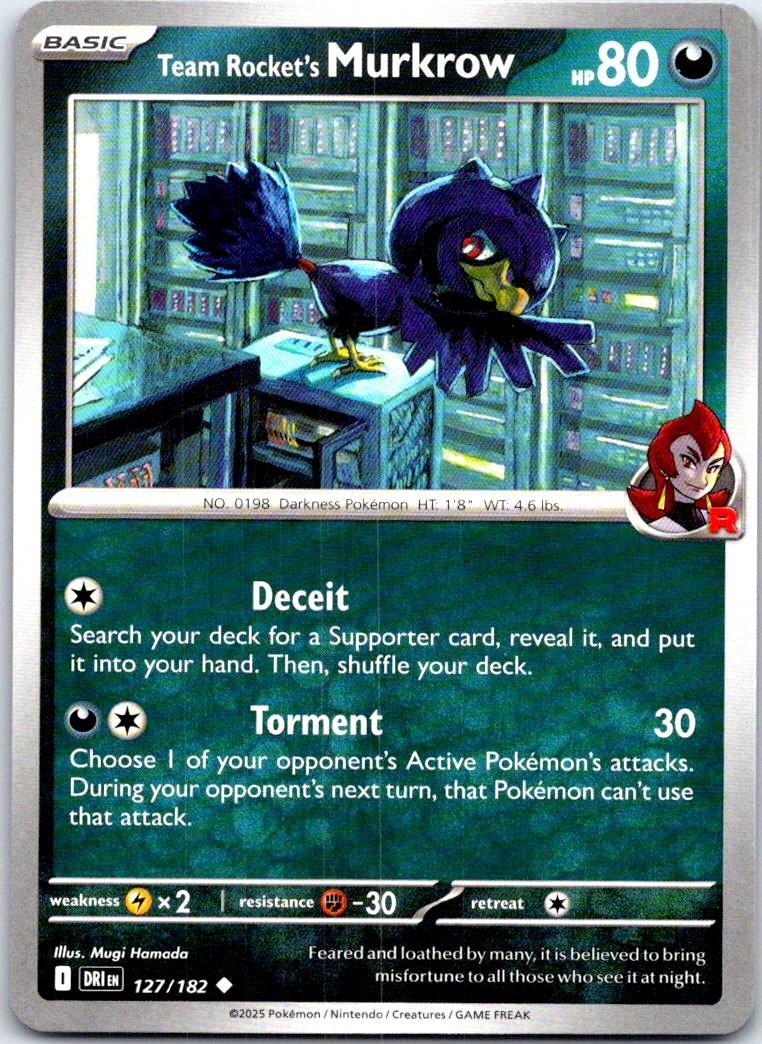 Team Rocket's Murkrow - 127/182 - - DESTINED RIVALS - Pokemon - | AB71-46