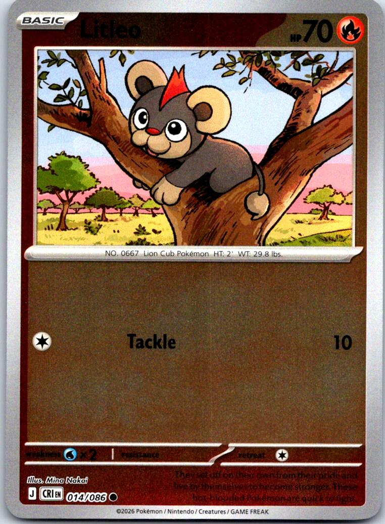 Litleo - 014/086 - Reverse Holo - CHAOS RISING - Pokemon - Common | AA131-10