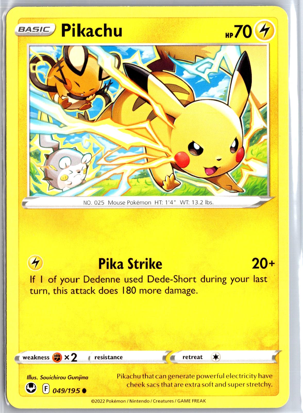 Pikachu - 049/195 - - SILVER TEMPEST - Pokemon - Common | AA99-12