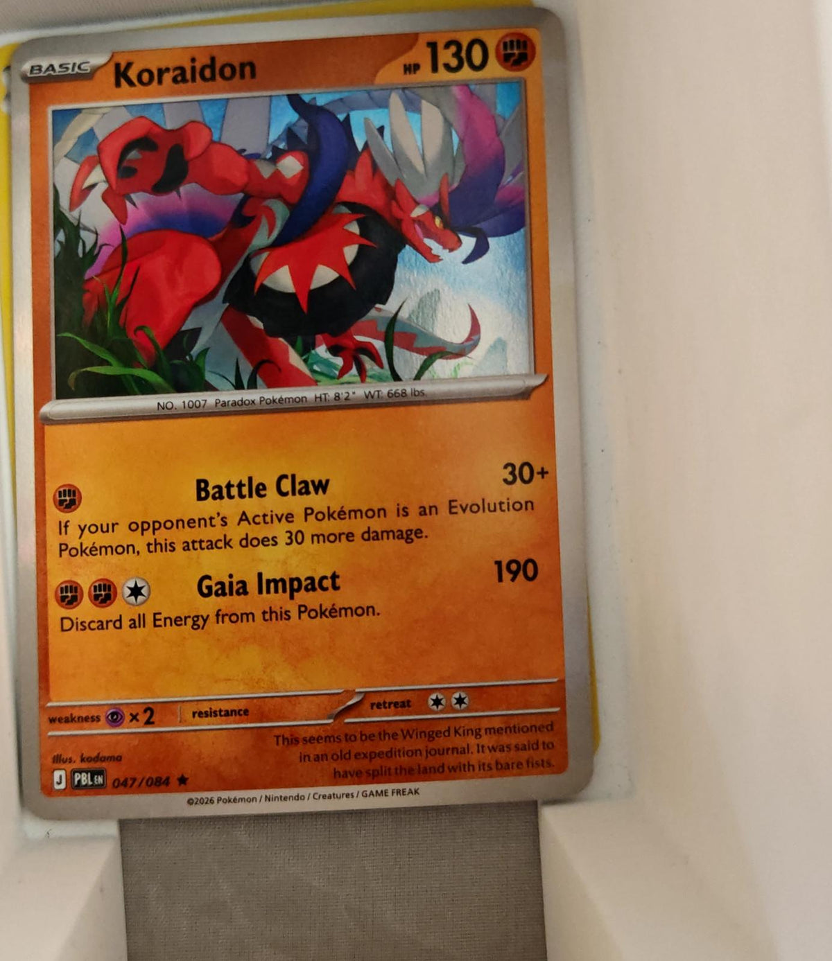 Koraidon - 047/084 - Holo - PITCH BLACK - Pokemon - Rare | AA38-2