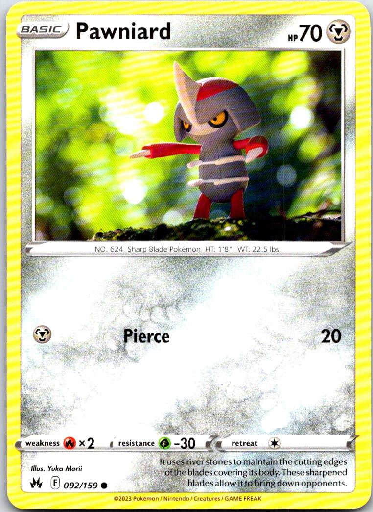 Pawniard - 092/159 - - CROWN ZENITH - Pokemon - Common | AA105-11