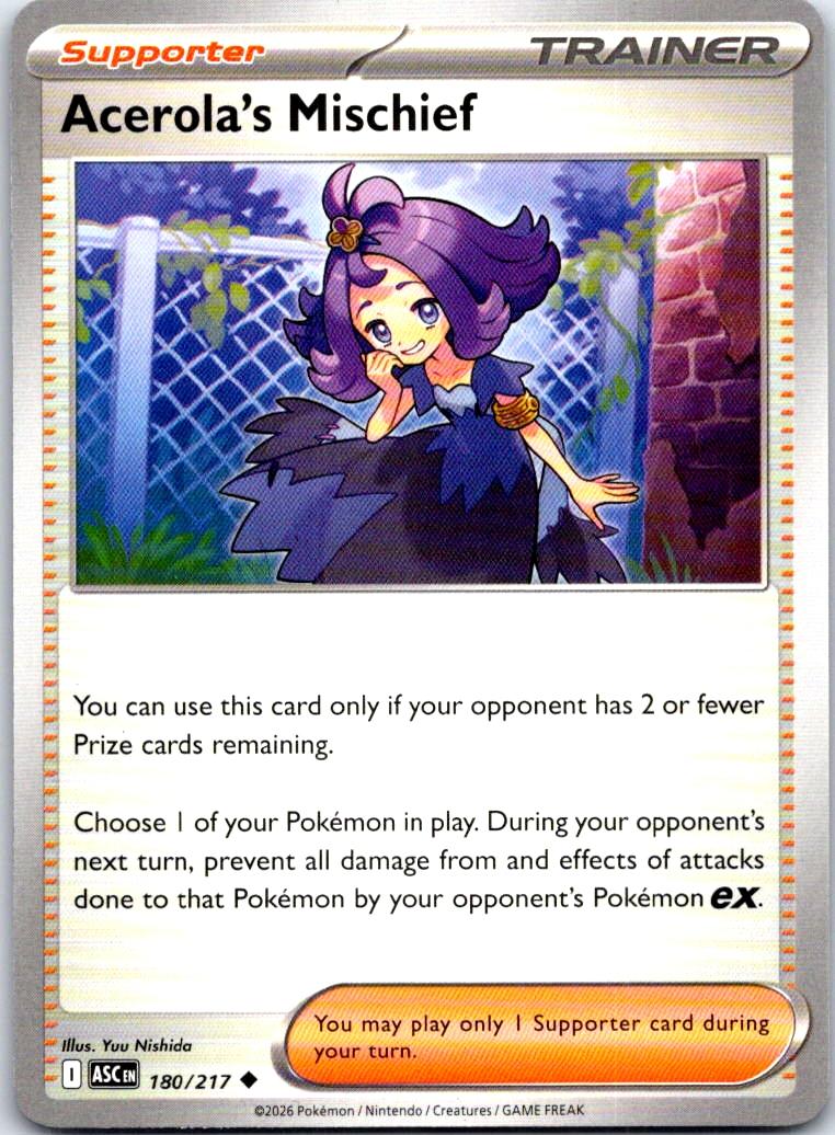 Acerola's Mischief - 180/217 - - ASCENDED HEROES - Pokemon - Uncommon | AB30-48