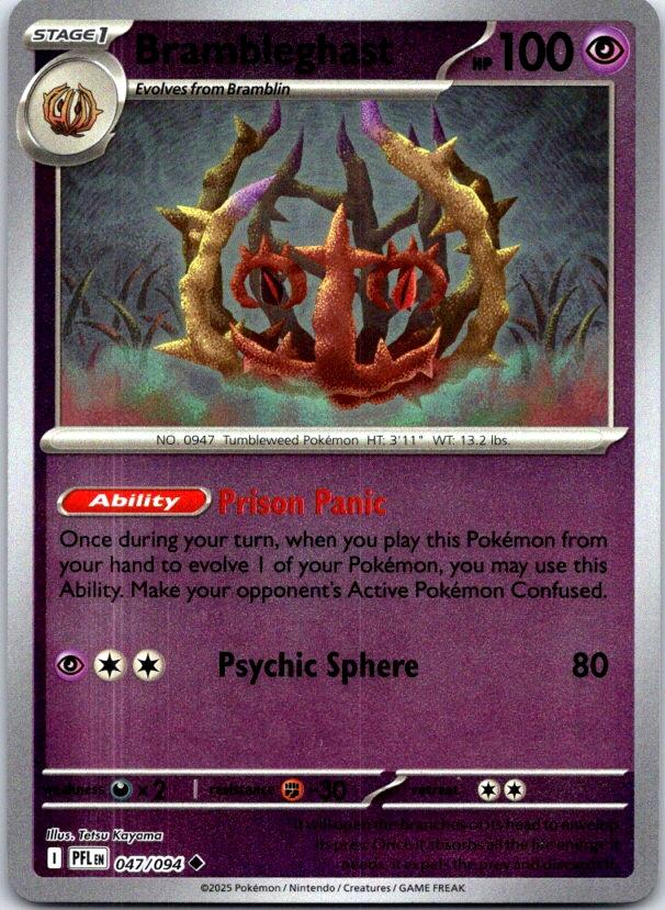 Brambleghast - 047/094 - Reverse Holo - PHANTASMAL FLAMES - Pokemon - | AC11-8