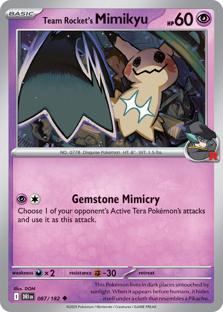 Team Rocket's Mimikyu - 087/182 - - DESTINED RIVALS - Pokemon - | AA10-79