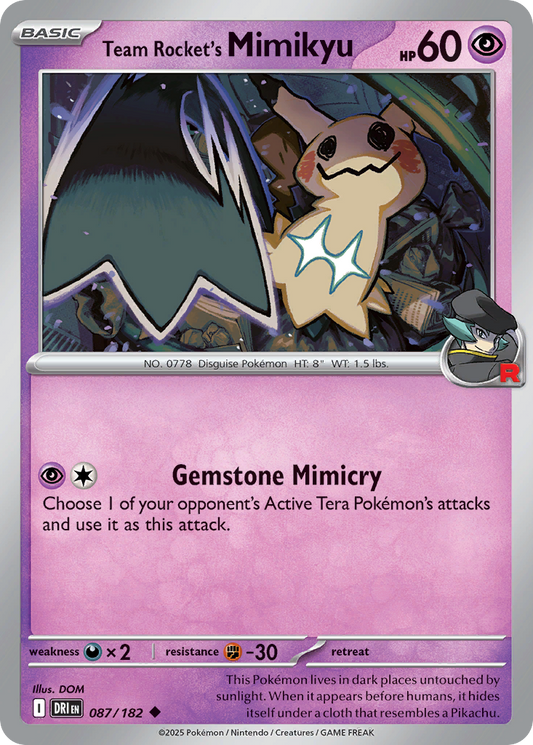 Team Rocket's Mimikyu - 087/182 - - DESTINED RIVALS - Pokemon - | AA10-79