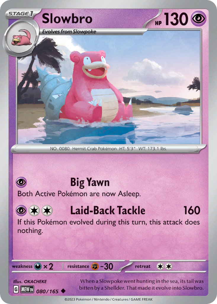 Slowbro - 080/165 - Reverse Holo - 151 - Pokemon - Uncommon | AA61-2