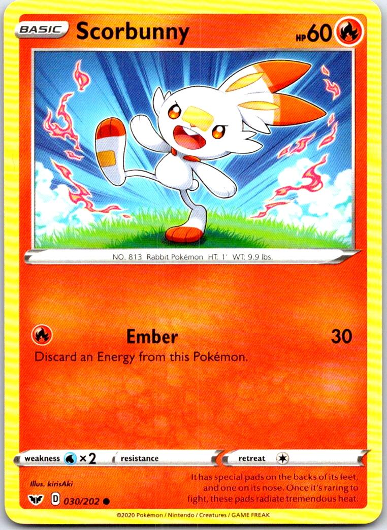 Scorbunny - 030/202 - - SWORD & SHIELD - Pokemon - Common | AB64-39