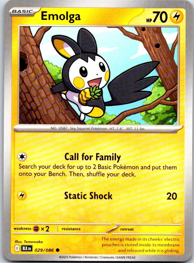 Emolga - 029/086 - - BLACK BOLT - Pokemon - Common | AA112-8